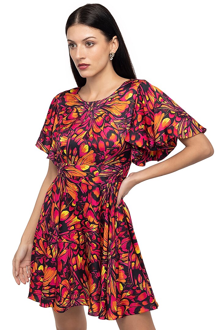 Multi-Colored Butterfly Printed Mini Summer Dress by Gaya at Pernia's Pop Up Shop