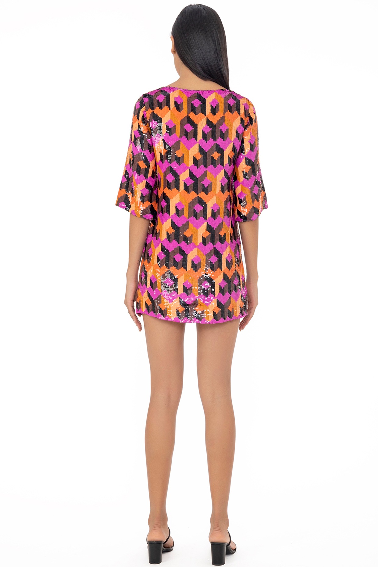 multi coloured shift dress