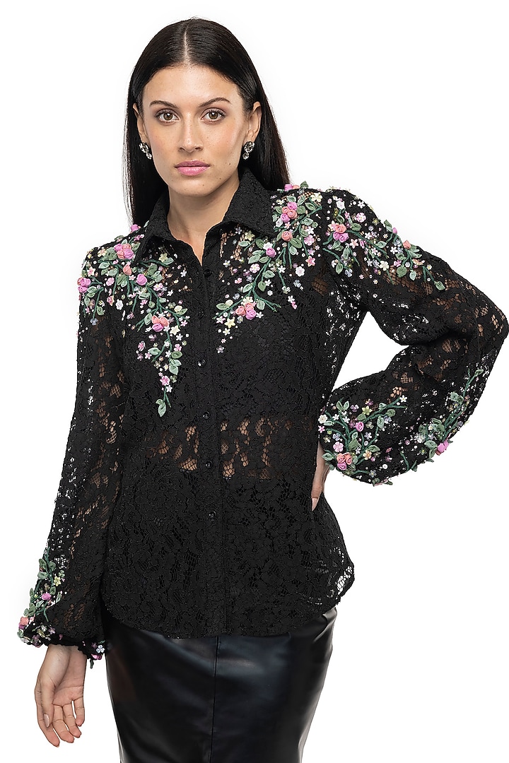 Black Lace Top by Gaya at Pernia's Pop Up Shop