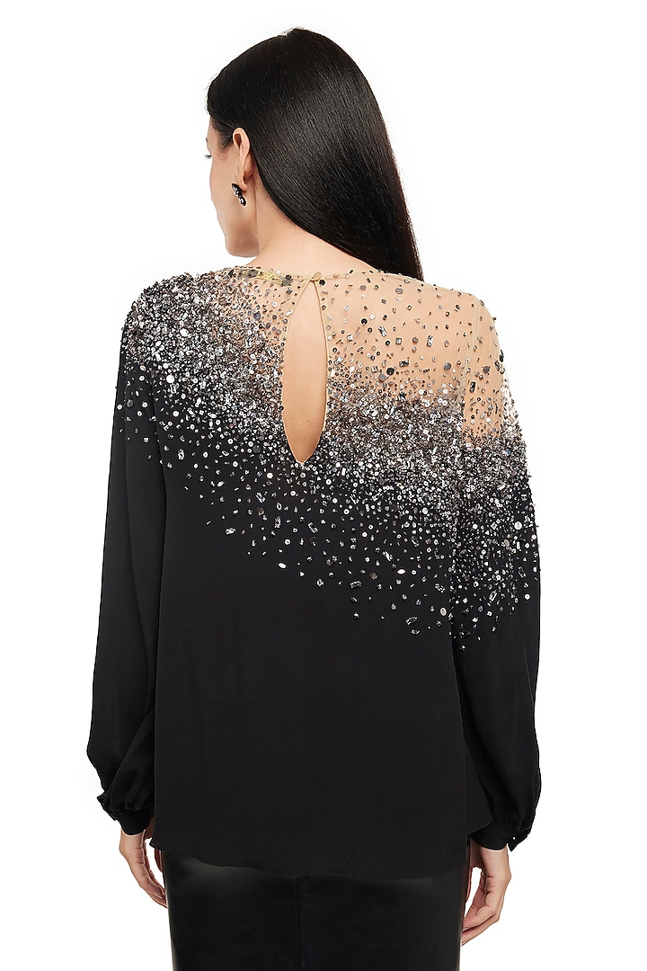 Black Embellished Top by Gaya at Pernia's Pop Up Shop