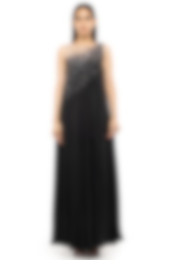 Black Embellished Maxi Dress by Gaya