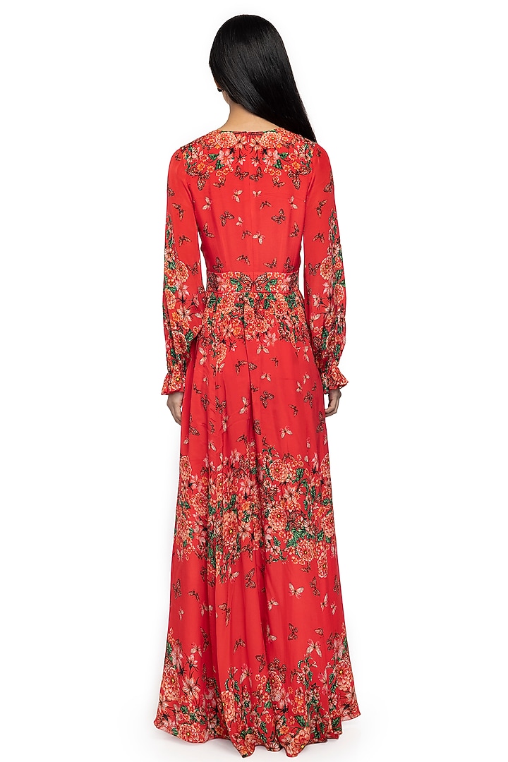 Red Printed Maxi Summer Dress by Gaya at Pernia's Pop Up Shop