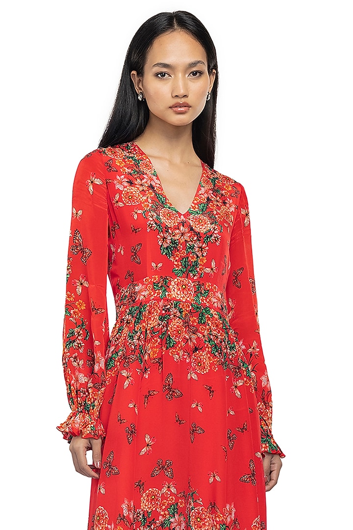 Red Printed Maxi Summer Dress by Gaya at Pernia's Pop Up Shop