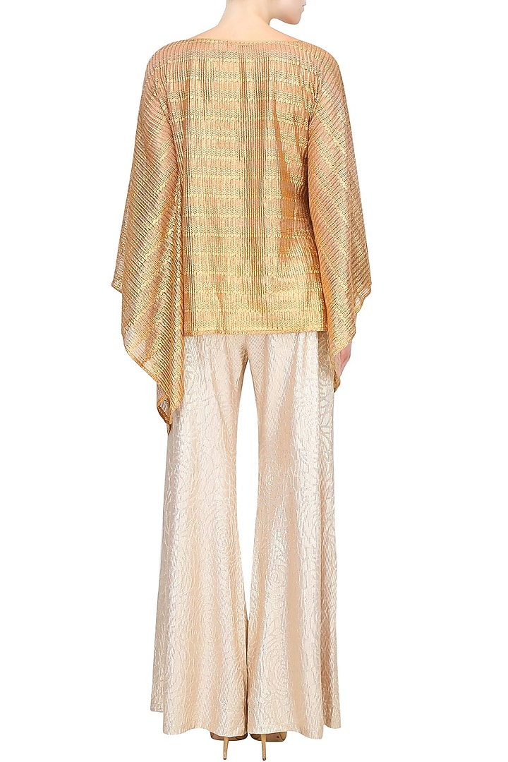 Gold stripes printed kaftan top available only at Pernia's Pop Up Shop.