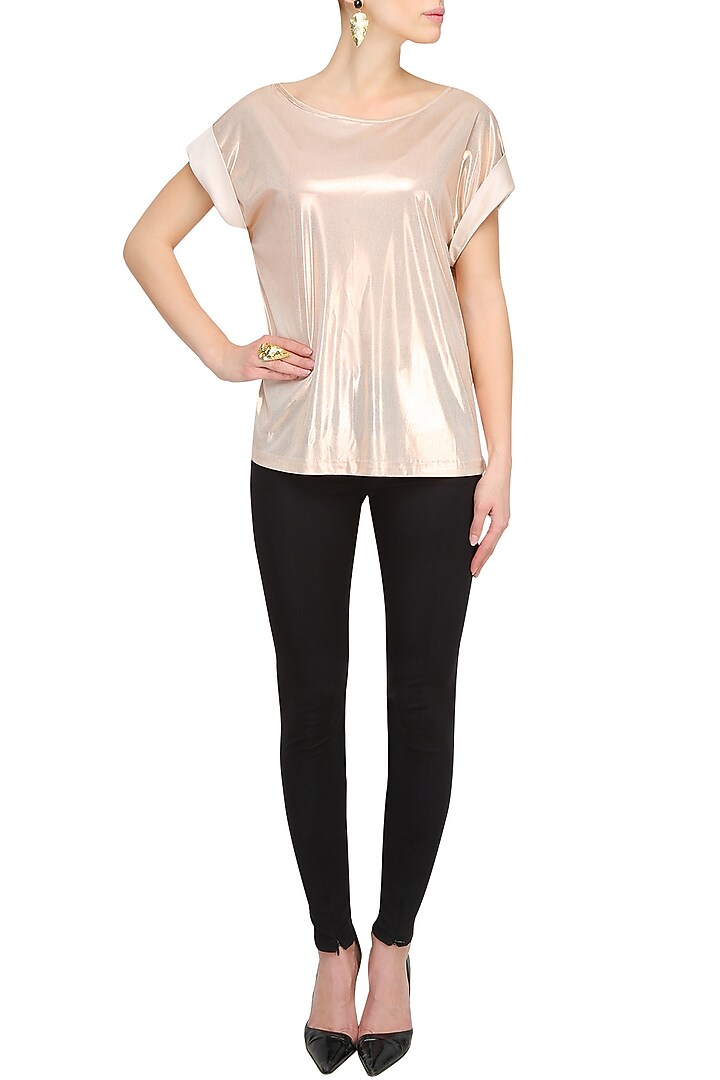 Shimmer gold folded sleeves loose top available only at Pernia's Pop Up Shop.