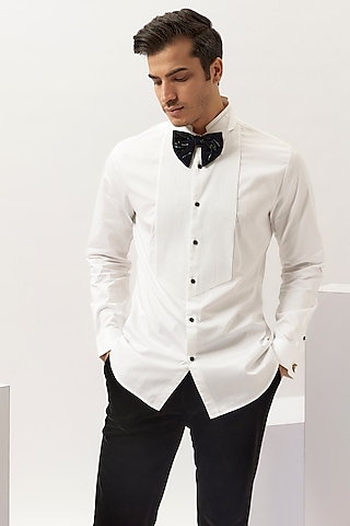 White Suiting Shirt by Gaurav Gupta Men