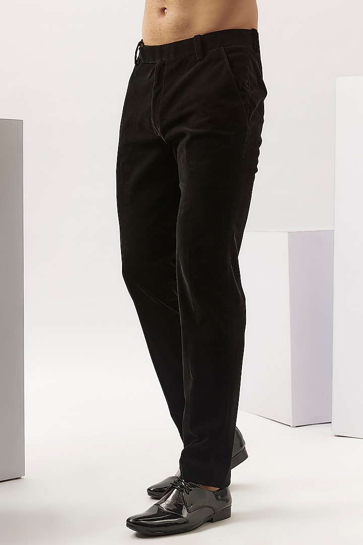 Black Velvet Tuxedo Set by Gaurav Gupta Men at Pernia's Pop Up Shop