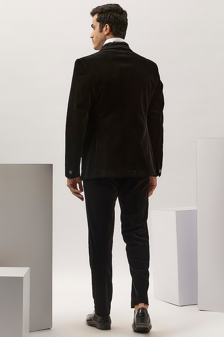 Black Velvet Tuxedo Set by Gaurav Gupta Men at Pernia's Pop Up Shop
