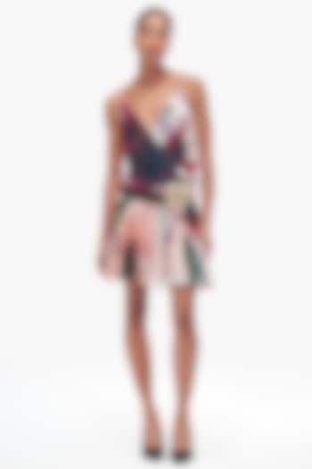 Multi-Colored Chiffon Printed & Embroidered Mini Party Wear Dress by Gauri and Nainika at Pernia's Pop Up Shop