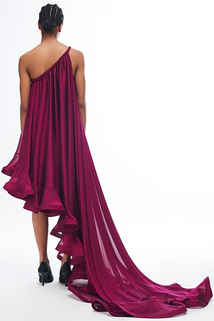 Purple Organza Asymmetrical Wedding Gown by Gauri and Nainika at Pernia's Pop Up Shop