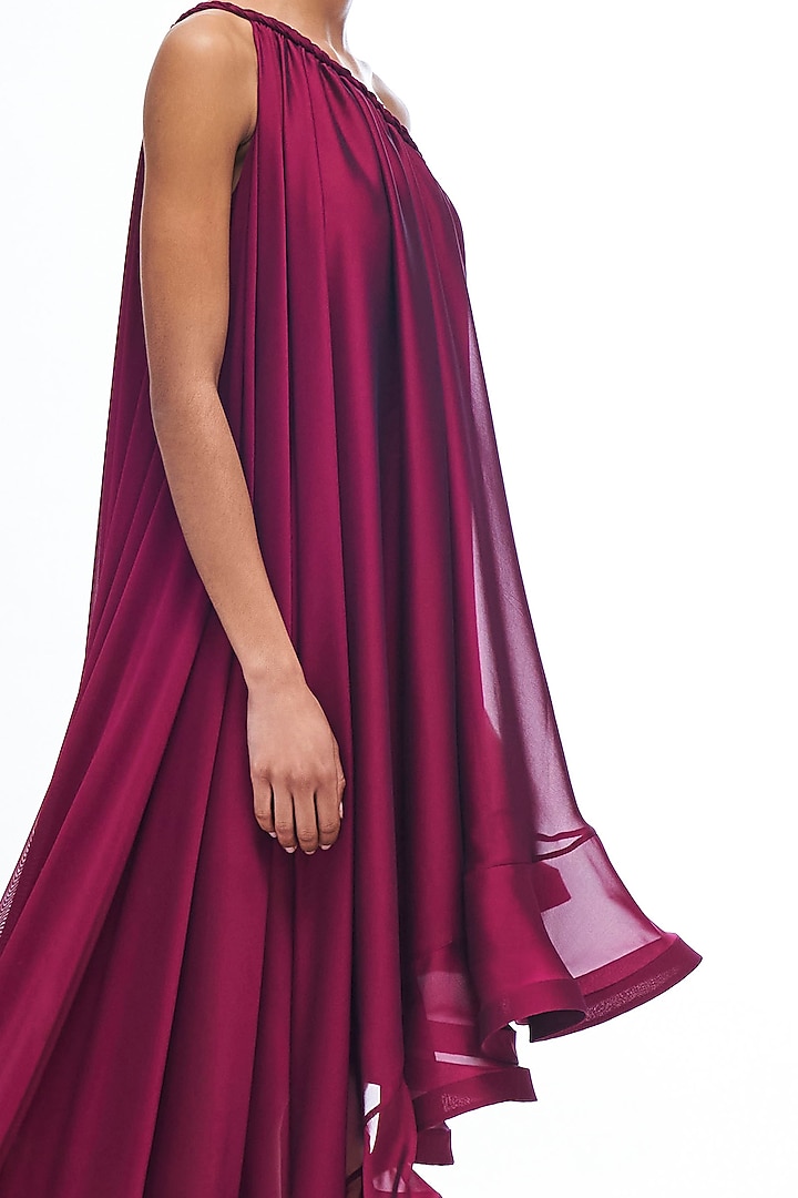 Purple Organza Asymmetrical Wedding Gown by Gauri and Nainika at Pernia's Pop Up Shop