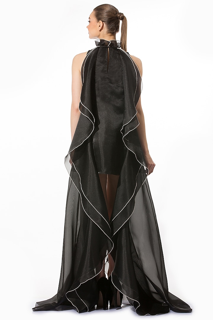 Black Organza Shift Party Wear Dress by Gauri and Nainika at Pernia's Pop Up Shop
