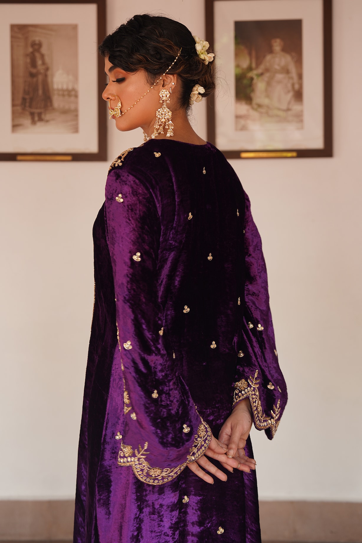 Noor-e-Gul: Royal Purple Dhoti Kurta Set