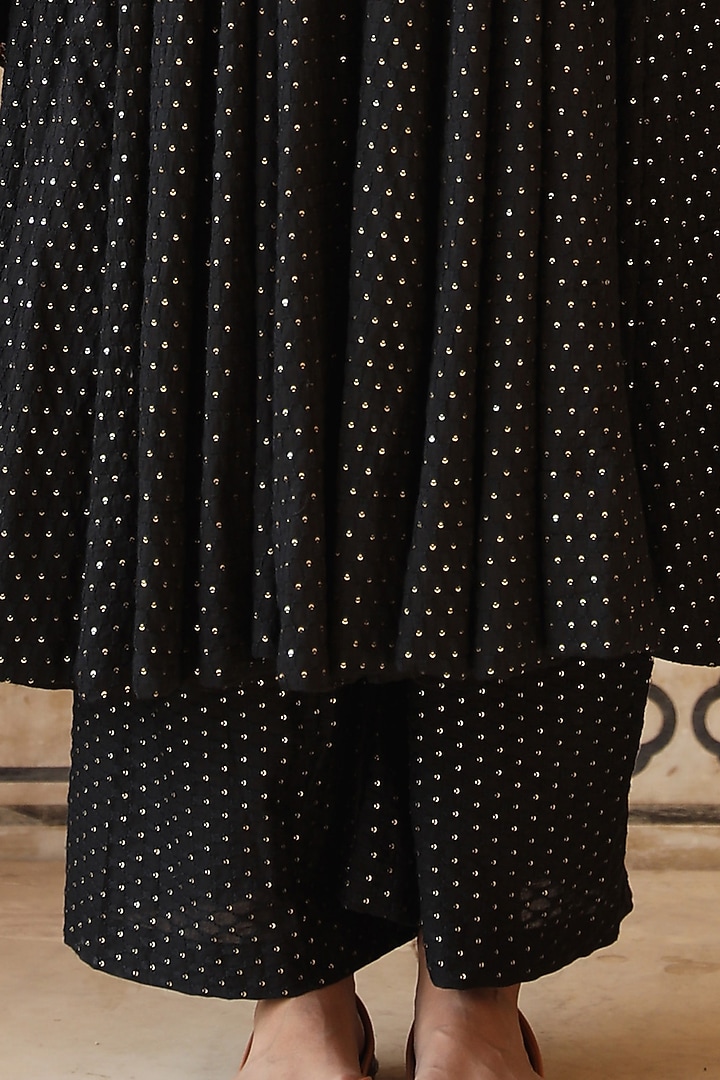 Black Embroidered Party Wear Anarkali Set by GulaboJaipur by Saloni Panwar at Pernia's Pop Up Shop
