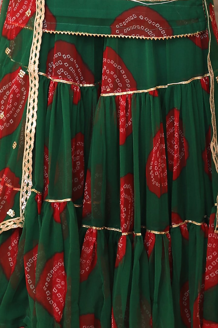 Green Georgette Party Wear Sharara Set by GulaboJaipur by Saloni Panwar at Pernia's Pop Up Shop