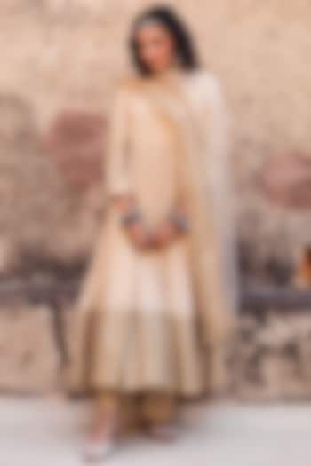 Dull Golden Embroidered Party Wear Anarkali Set by GulaboJaipur by Saloni Panwar at Pernia's Pop Up Shop