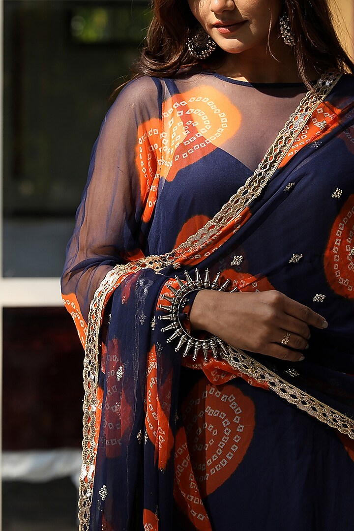 Navy Blue Hand Embroidered Kurta Set by GulaboJaipur by Saloni Panwar at Pernia's Pop Up Shop