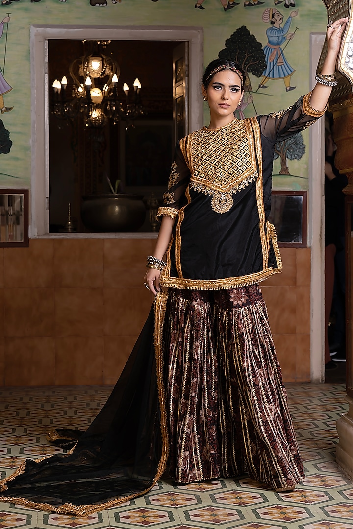 Multi-Colored Cotton Sharara Set by GulaboJaipur by Saloni Panwar