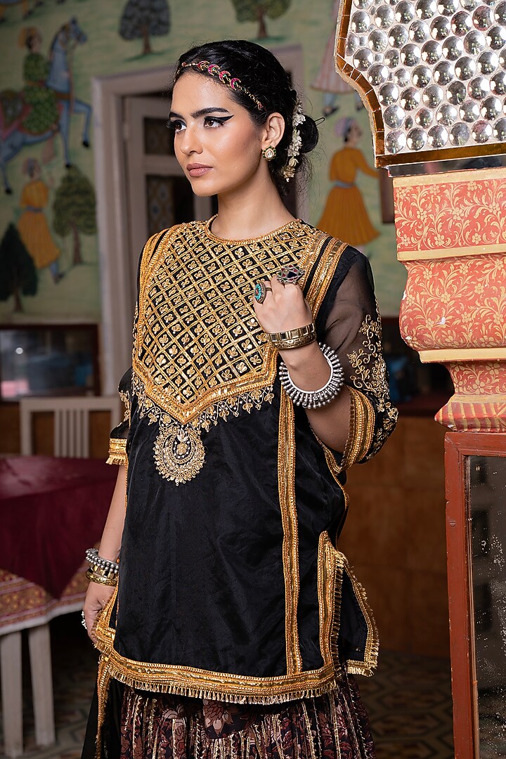 Multi-Colored Cotton Wedding Sharara Set by GulaboJaipur by Saloni Panwar at Pernia's Pop Up Shop