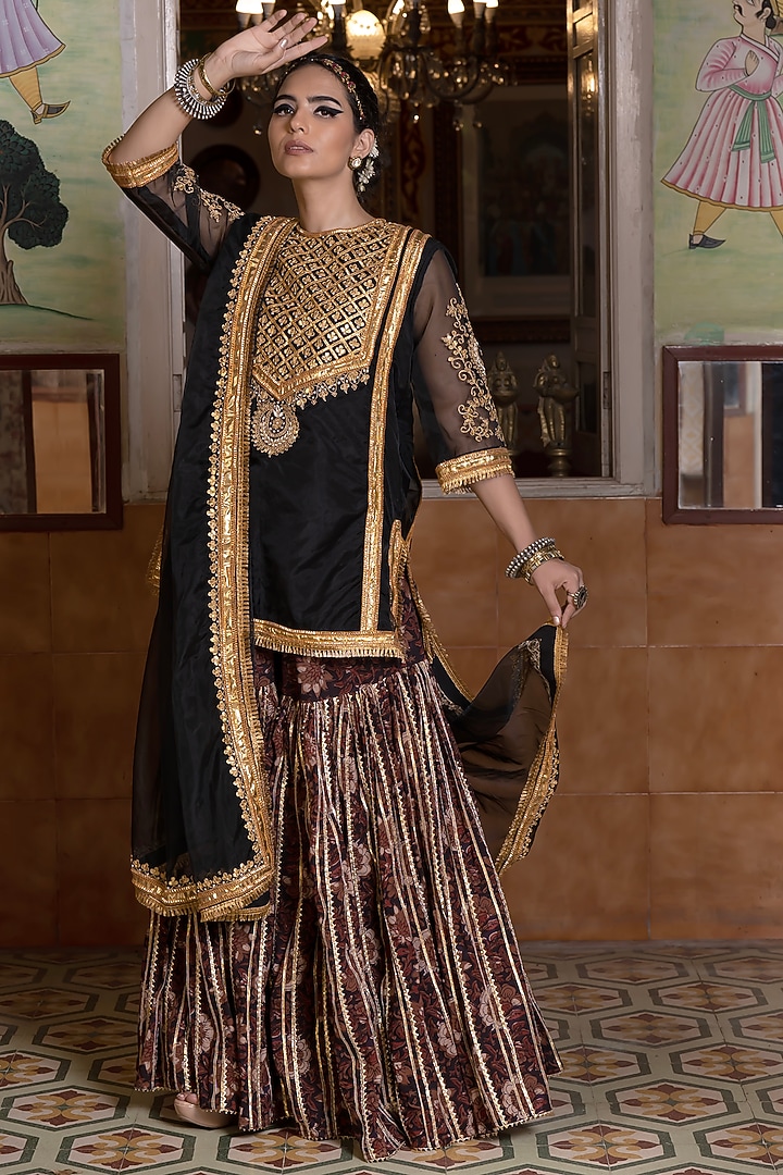 Multi-Colored Cotton Wedding Sharara Set by GulaboJaipur by Saloni Panwar at Pernia's Pop Up Shop