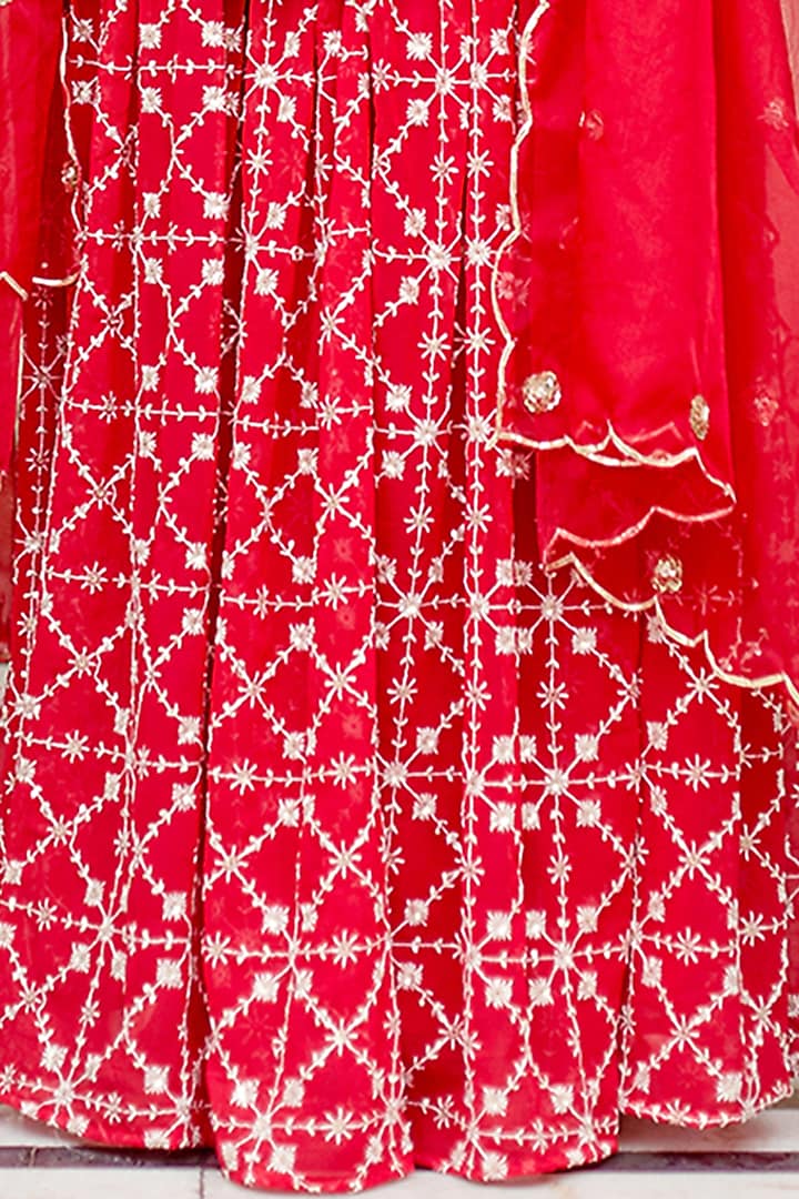 Red Embroidered Sharara Set by GulaboJaipur by Saloni Panwar at Pernia's Pop Up Shop