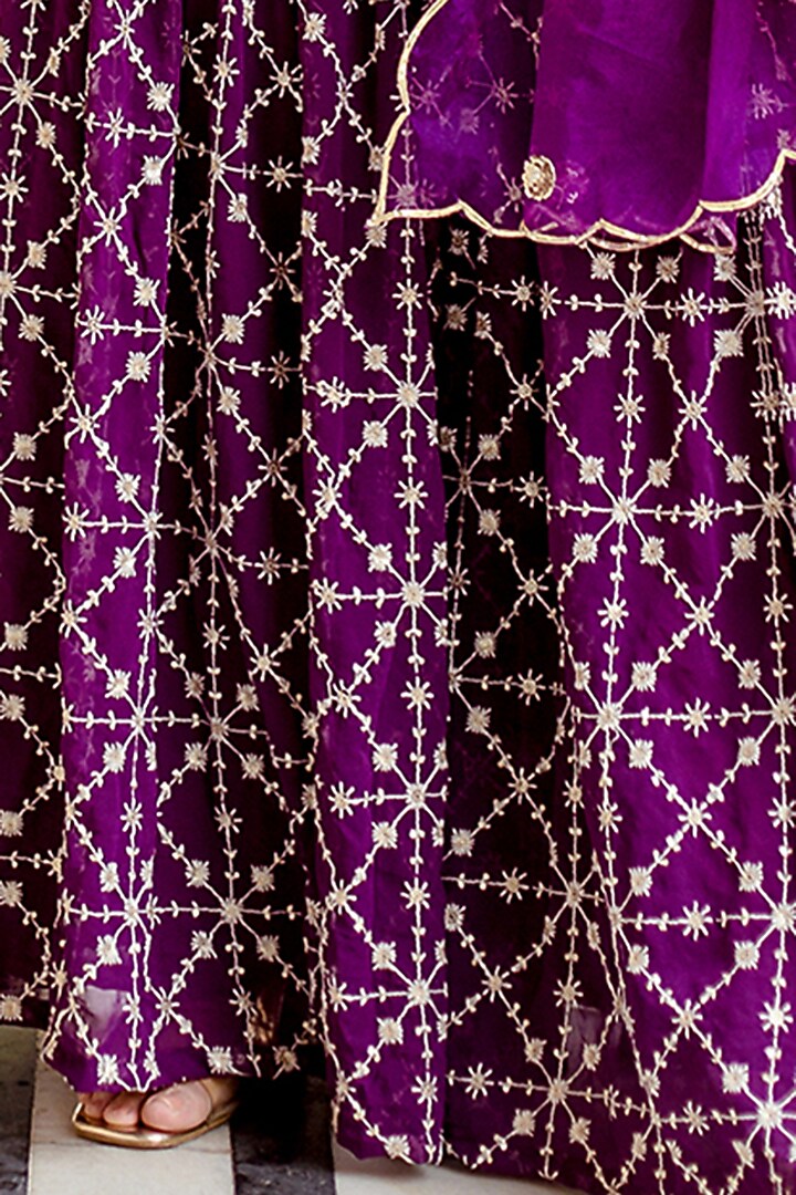 Purple Embroidered Sharara Set by GulaboJaipur by Saloni Panwar at Pernia's Pop Up Shop