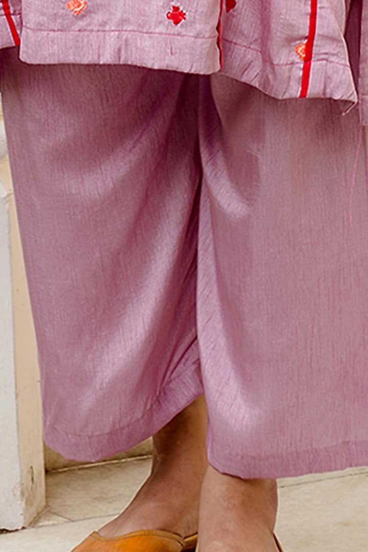 Light Purple Raw Silk Straight Kurta Set by GulaboJaipur by Saloni Panwar at Pernia's Pop Up Shop
