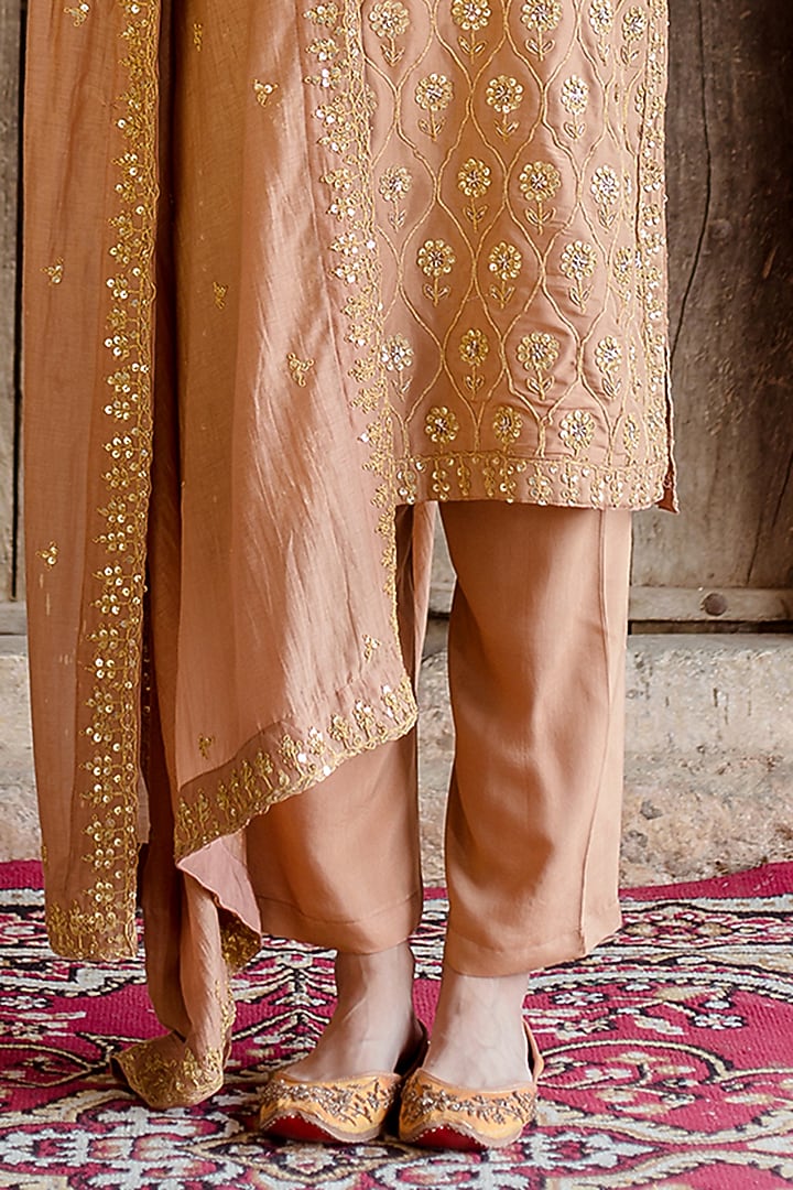 Beige Embroidered Kurta Set by GulaboJaipur by Saloni Panwar at Pernia's Pop Up Shop