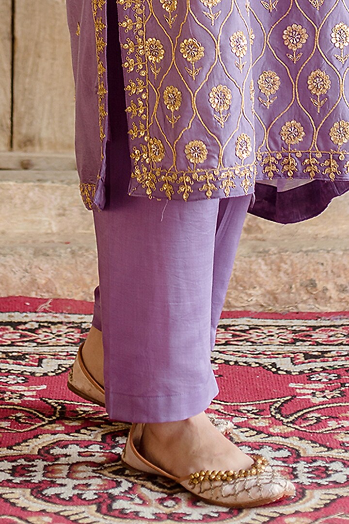 Purple Embroidered Kurta Set by GulaboJaipur by Saloni Panwar at Pernia's Pop Up Shop