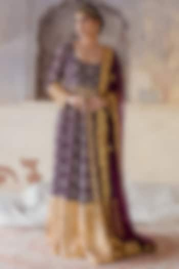 Purple Embroidered Gown With Dupatta by GulaboJaipur by Saloni Panwar at Pernia's Pop Up Shop