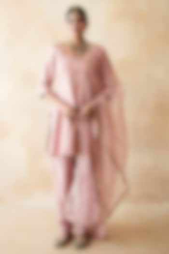 Pink Chanderi Handwork Kurta Set by GulaboJaipur by Saloni Panwar at Pernia's Pop Up Shop