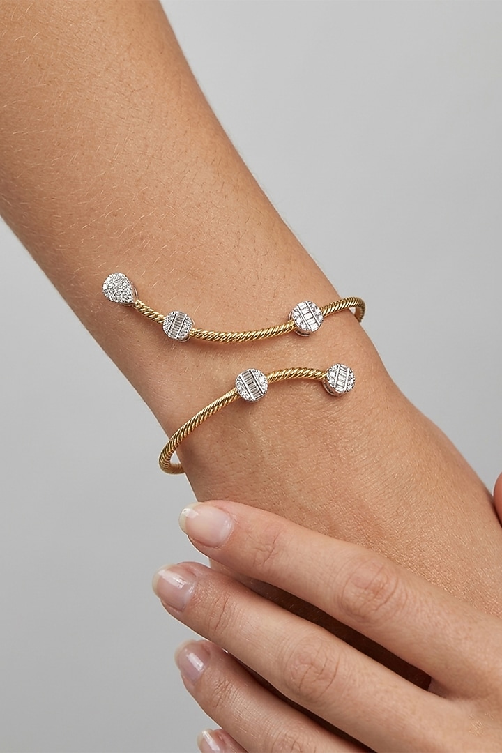 14kt Gold FInish Diamond Openable Palm Bracelet by GBT Be True at Pernia's Pop Up Shop