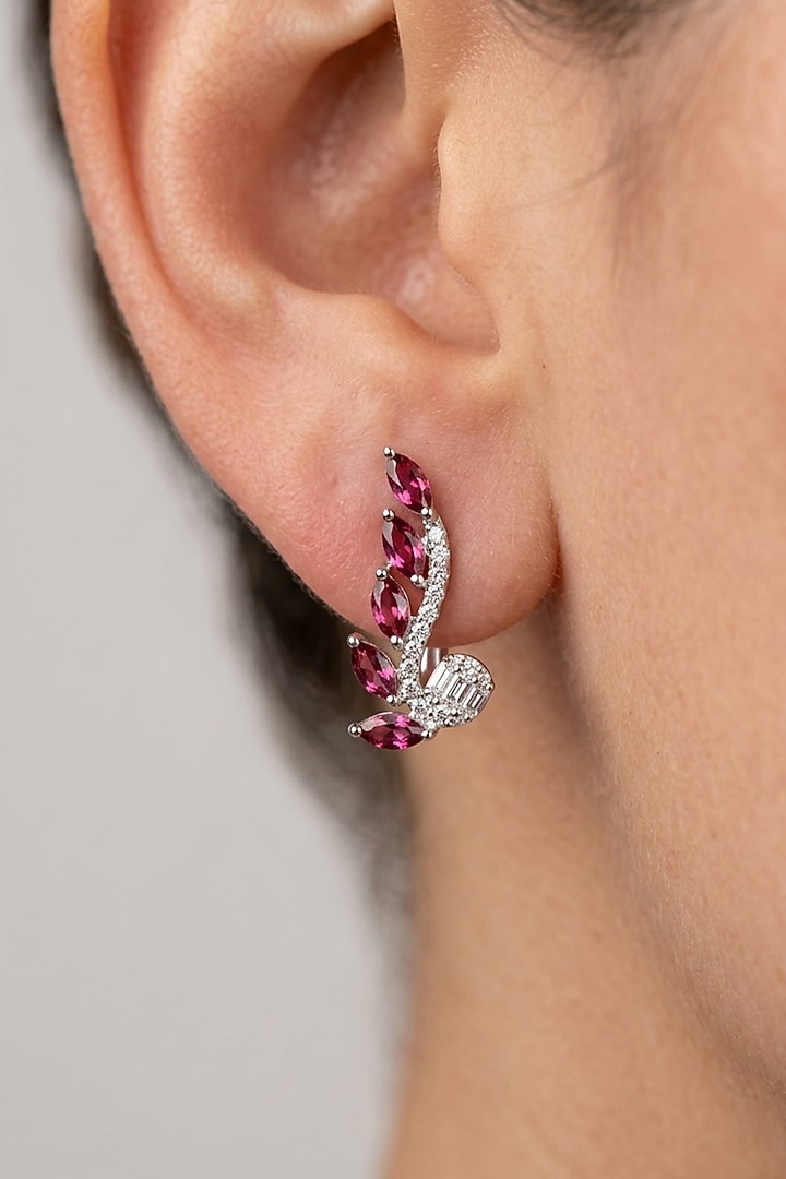 14kt Gold FInish Diamond & Ruby Stone Earcuffs by GBT Be True at Pernia's Pop Up Shop