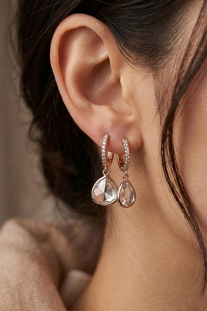 18kt Gold Finish Diamond & Kundan Polki Stud Earrings by GBT Be True at Pernia's Pop Up Shop