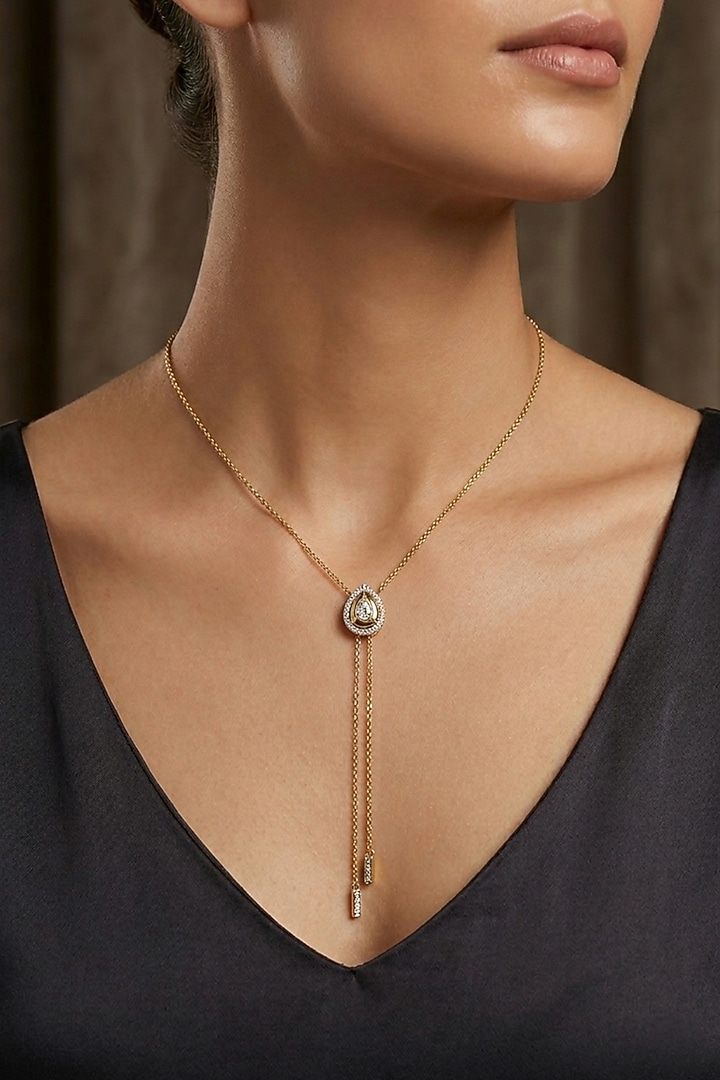 14kt Gold Finish Kundan Polki & Uncut Diamond Pendant Pendant Necklace by GBT Be True at Pernia's Pop Up Shop