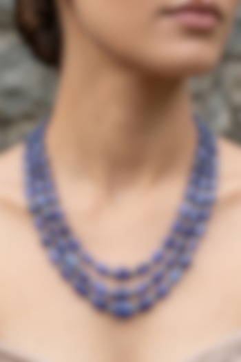 Deep Blue Sapphire Stone Layered Necklace by GBT Be True at Pernia's Pop Up Shop