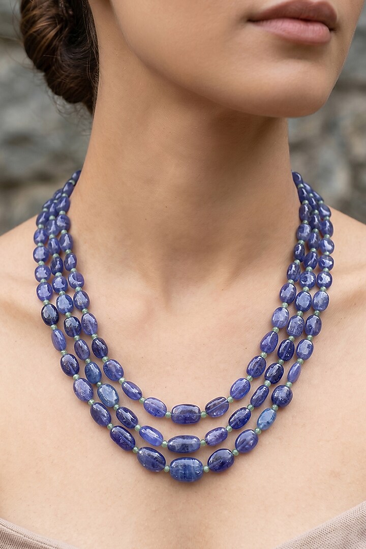 Deep Blue Sapphire Stone Layered Necklace by GBT Be True at Pernia's Pop Up Shop