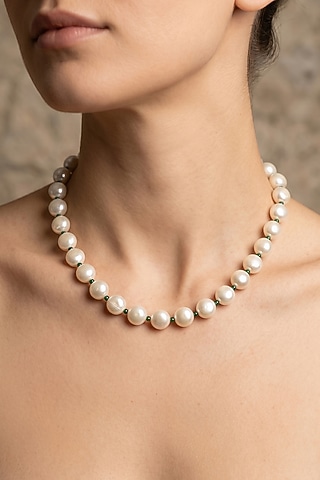 White Pearl Mala Necklace by GBT Be True