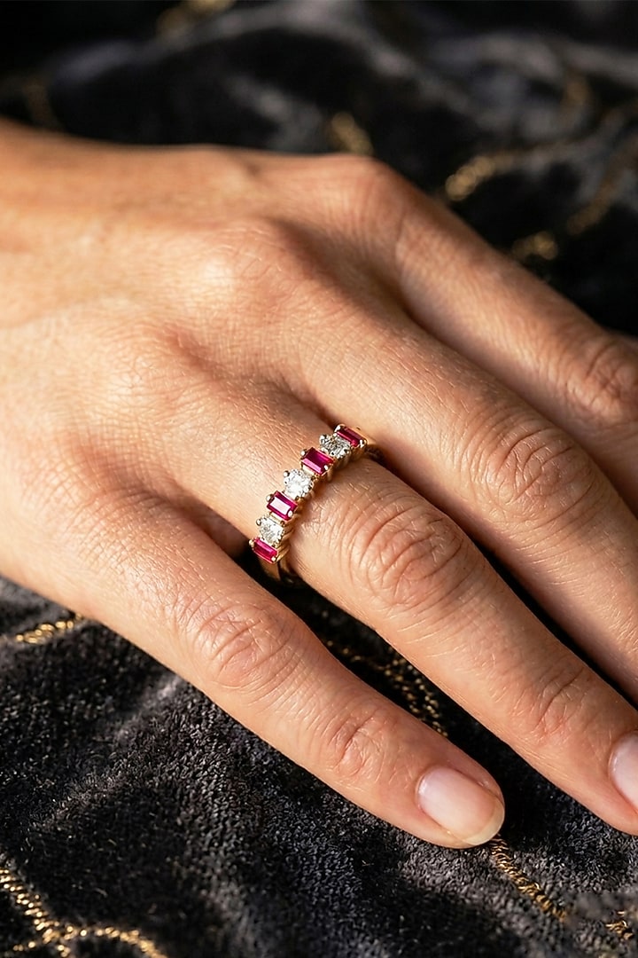 14kt Gold Finish Diamond & Ruby Stone Ring by GBT Be True at Pernia's Pop Up Shop