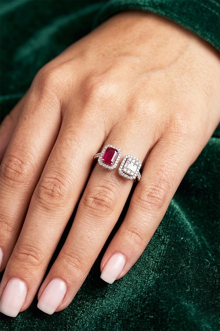18kt Gold Finish Diamond & Ruby Stone Ring by GBT Be True at Pernia's Pop Up Shop