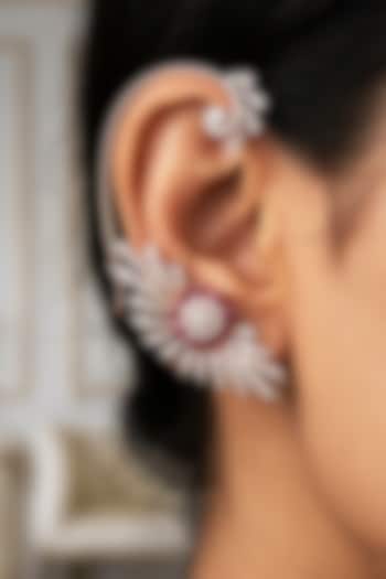 14kt Gold Finish Diamond & Ruby Stone Earcuffs by GBT Be True at Pernia's Pop Up Shop