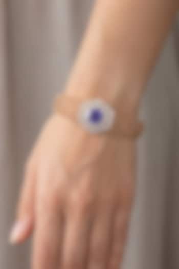 14kt Rose Gold Finish Diamond & Blue Sapphire Bracelet by GBT Be True at Pernia's Pop Up Shop