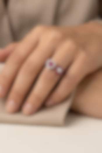 14kt Rose Gold Finish Ruby Stone & Diamond Open-Band Ring by GBT Be True at Pernia's Pop Up Shop
