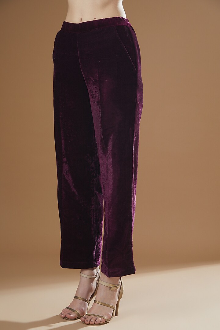 Purple Velvet Blazer Set by GulaboJaipur by Saloni Panwar at Pernia's Pop Up Shop