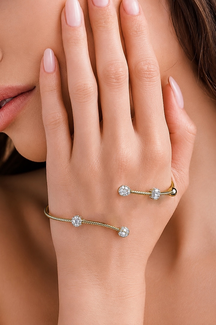 14kt Gold FInish Diamond Openable Palm Bracelet by GBT Be True at Pernia's Pop Up Shop