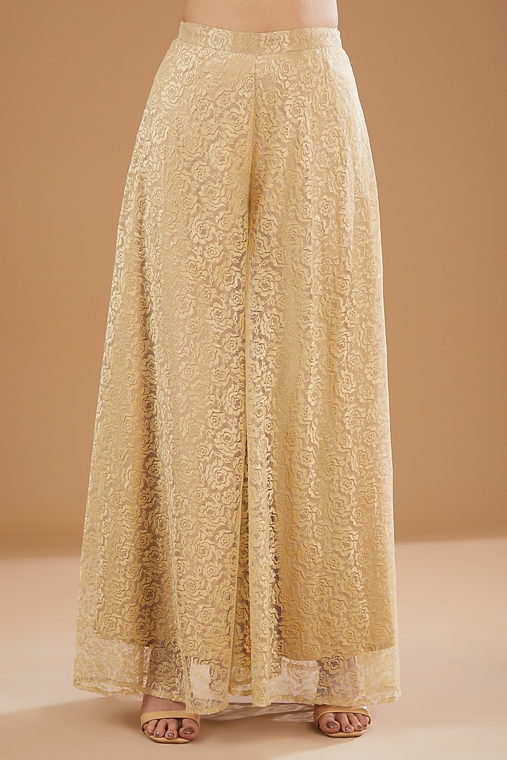 Cream Lace Sharara Set by GENDAPHOOL at Pernia's Pop Up Shop