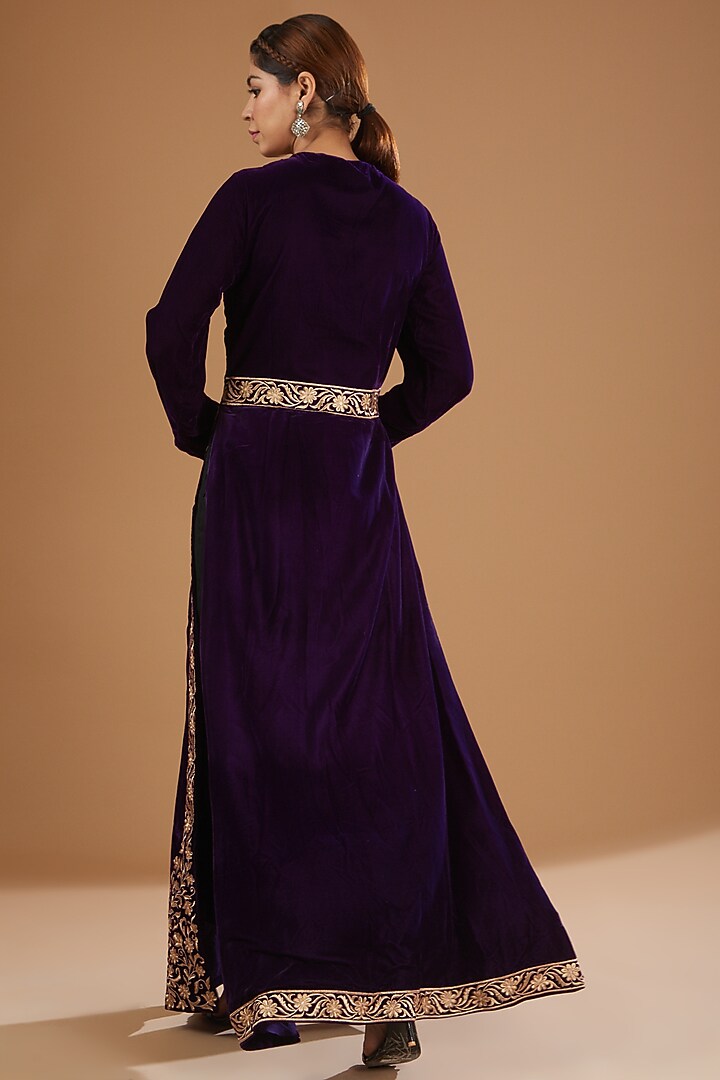 Wine Embroidered Gown by GENDAPHOOL at Pernia's Pop Up Shop