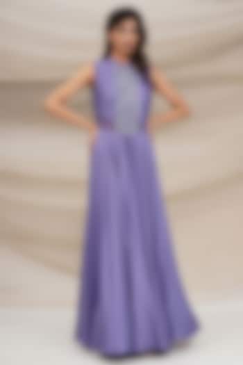 Lavender Silk Georgette Embellished Engagement Gown by GEE SIN by Geetanjali Singh at Pernia's Pop Up Shop