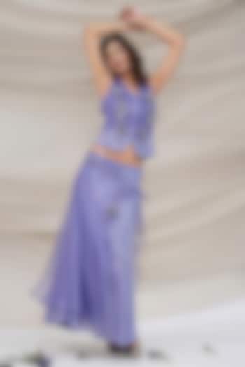 Lavender Modal Silk Skirt Set by GEE SIN by Geetanjali Singh at Pernia's Pop Up Shop