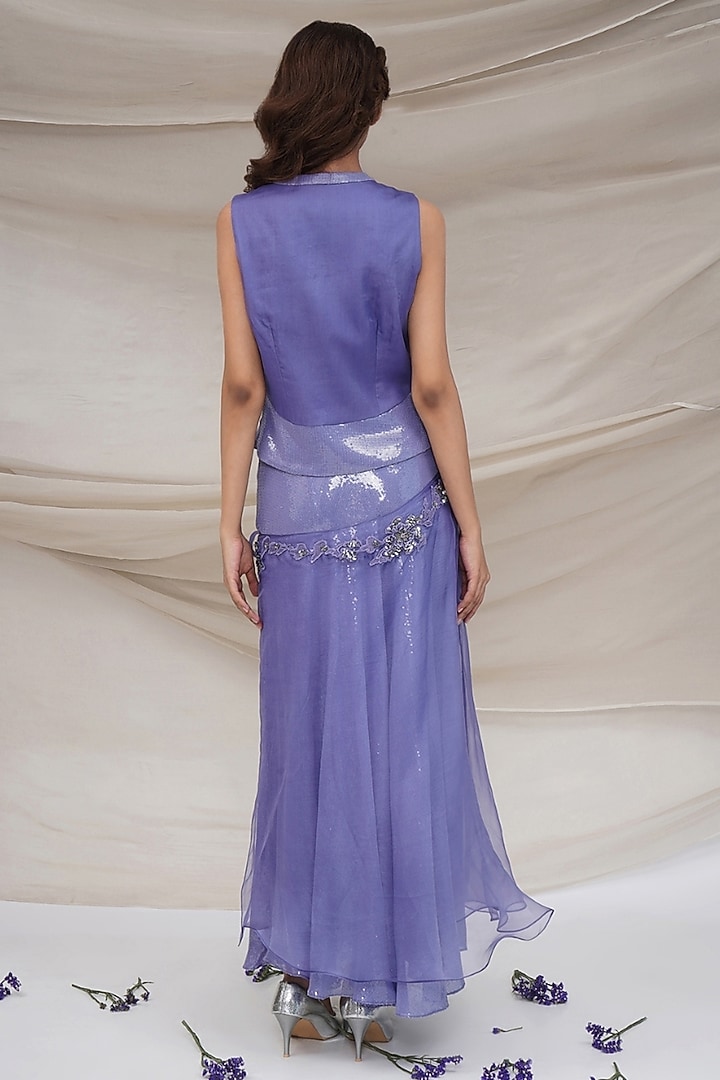 Lavender Modal Silk Skirt Set by GEE SIN by Geetanjali Singh at Pernia's Pop Up Shop